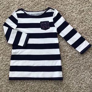 Oshkosh blue and white stripe long sleeve top